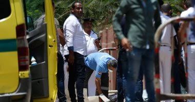 رجال البحث الجنائى فى موقع الحادث